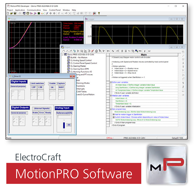 Universal Motor Drives, DC Motor Drives and Servo Motor Drives - MotionPRO Software